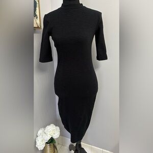 Zara Black Midi Bodycon Dress